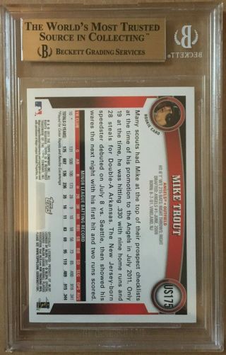 2011 Mike Trout Topps Update US175 ROOKIE BGS 10 PRISTINE rare RC PSA 10 2