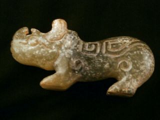 Good Quality Chinese Old Jade Hand Carved Rhinoceros Statue G096