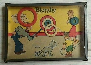 Vintage 1941 Blondie & Dagwood Target Game - Rare Metal & Glass
