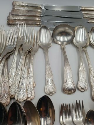 63 Vintage US Navy International Silver Plate Co Silver King Flatware Set WWII 6