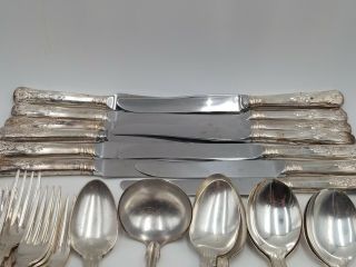 63 Vintage US Navy International Silver Plate Co Silver King Flatware Set WWII 8