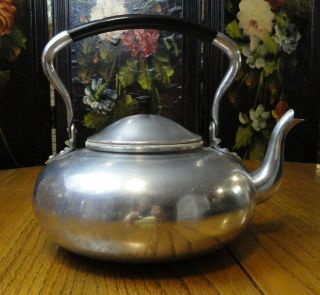 Vintage Knobler Aluminum Tea Kettle Hong Kong British Colony with Handle & Cover 2