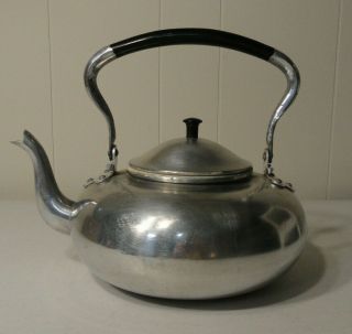 Vintage Knobler Aluminum Tea Kettle Hong Kong British Colony with Handle & Cover 3