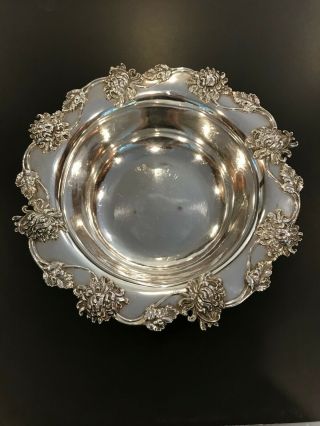 Exquisite Round Sterling Silver Bowl,  Shreve & Co,  San Fran,  Intricate Design