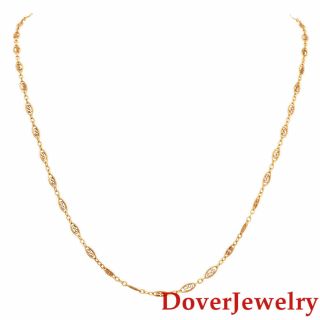 Estate 14K Yellow Gold Fancy Link Chain Necklace 5.  0 Grams NR 2
