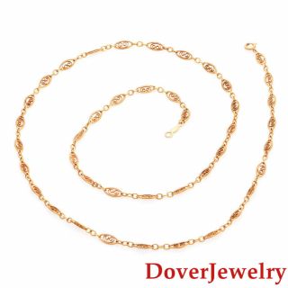 Estate 14K Yellow Gold Fancy Link Chain Necklace 5.  0 Grams NR 3