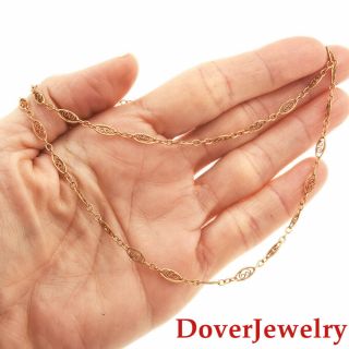 Estate 14K Yellow Gold Fancy Link Chain Necklace 5.  0 Grams NR 5