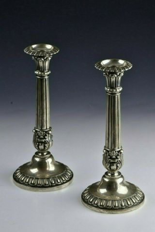 19th Century Johan Hessler German Solid Silver Candlesticks