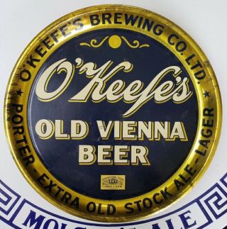 EARLY VINTAGE ADVERTISING O ' KEEFE ' S OLD VIENNA BEER METAL TRAY CANADIAN 2