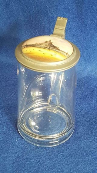 Antique Austrian Die Rotunde Der Wiener Welthauss 1873 Lidded Glass Stein