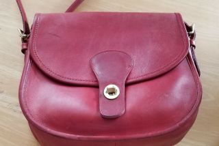 Vintage Coach Nyc Bonnie Cashin Red Leather Shoulder Handbag 9734
