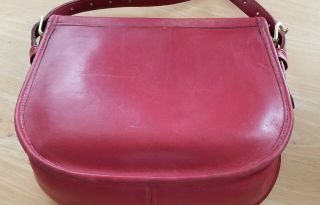 Vintage Coach NYC Bonnie Cashin Red Leather Shoulder Handbag 9734 6