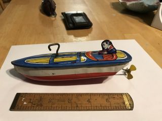 Antique J Chein 1930’s Tin Toy Boat Rare Estate Find