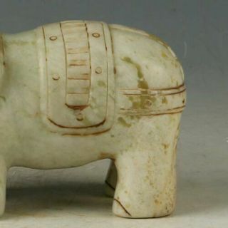 Chinese Natural Jade Handwork Carved Elephant Statue MY0740 3