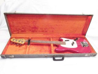 Rare 1965 Fender Mustang Bass Guitar,  Dakota Red,  Fender Case,  180384