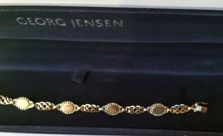 Georg Jensen Signed 18k Gold 750 Sapphire & Ruby Gemstone Link Bracelet Rare 6