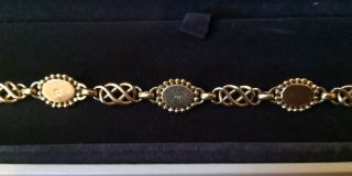 Georg Jensen Signed 18k Gold 750 Sapphire & Ruby Gemstone Link Bracelet Rare 8