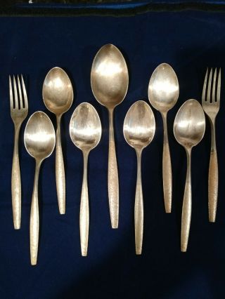 Kirk 9pc Vermeil Florentine Sterling Silver Flatware Scrap 460 Grams Mcm