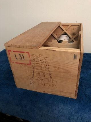 Vintage 1969 5 Wine Bottles With Wood Box Grand Vin De Chateau Latour