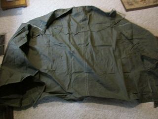 US Army,  WWII or Korean War Shelter Half PUP TENT 1 Half,  NO poles or stakes 7