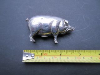 Vintage Aide & Lovekin Ltd Hallmarked Silver Novelty Pig Salt Pepper Shaker 1907