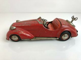 Vintage Tin Windup Car Made In Us Zone - Germany Parts/repair With Key