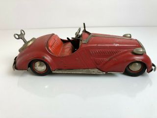 VINTAGE TIN WINDUP CAR MADE IN US ZONE - GERMANY Parts/Repair with Key 3