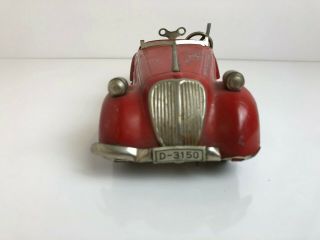 VINTAGE TIN WINDUP CAR MADE IN US ZONE - GERMANY Parts/Repair with Key 4