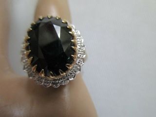Vintage 10k Y/gold Sapphire Ring W/diamonds Size 6