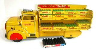 Marx Vintage Coca Cola Tin Lithographed Truck W/ Extra Bottle Cases