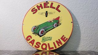 Vintage Shell Gasoline Porcelain Auto Gas Oil Service Station Pump Plate Sign