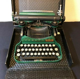 Vintage Antique Green Corona Folding Portable Typewriter Company