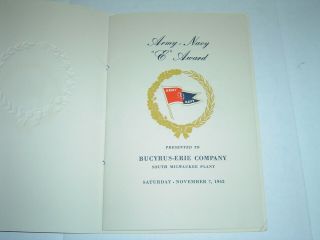 Army Navy E Award Program Bucyrus Erie South Milwaukee Wisconsin 1942 3