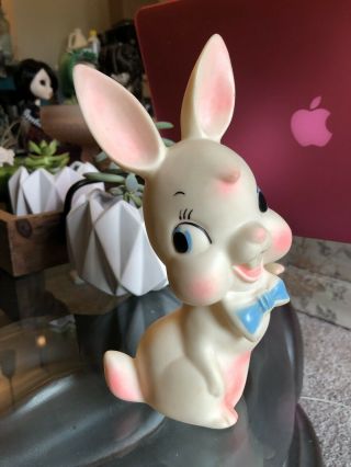 Vintage Vtg Easter Bunny Rabbit Rubber Squeak Toy Squeeze Toy Squeaker Star Mfg