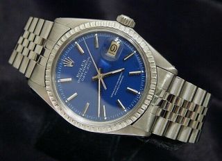 Rare Vintage Stainless Steel Datejust 1603 - Blue Face -