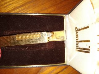 Vintage DUNHILL GOLD Plate Rollagas Lighter Made for the Iraq generals /Box 5