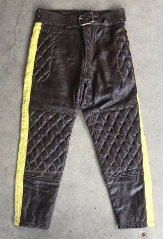 Vintage Brooks Sportswear Motorcycle Leathers Motocross Mx Track Pants Size 34