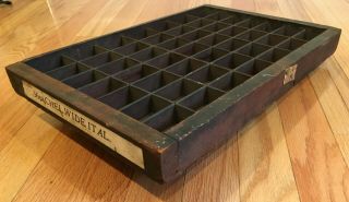 Vintage Wooden Printers Tray Type Case Or Drawer For Shadow Box Or Display
