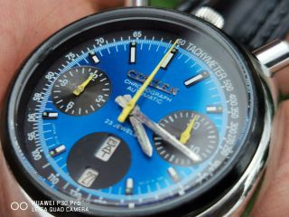 Citizan Bullhead Chronograph Automatic Cal.  8110A men ' s watch vintage Japan made 8