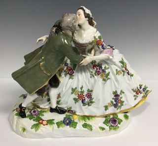 Vintage Meissen Porcelain Kissing Couple Figurine