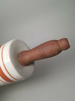 Advertising Red Wing Stoneware Rolling Pin PRICE & GARDNER OLIN IOWA Antique 2