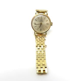 Nyjewel Omega Ω 14k Yellow Gold Bracelet Watch Running