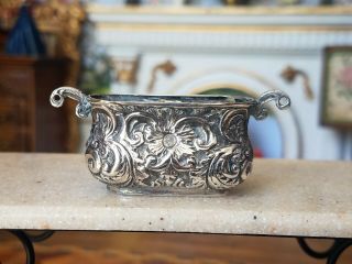 Antique Dollhouse Miniature Sterling Silver Planter 1:12 3