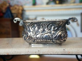 Antique Dollhouse Miniature Sterling Silver Planter 1:12 4