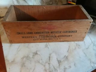 Vintage Western 22 Short Rim Fire Cartridges Ammo Wood Box Crate Mid Century