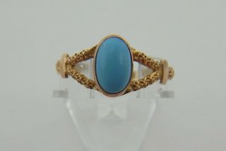 Antique Edwardian 9ct Gold & Turquoise Ring 1905 Charles Horner