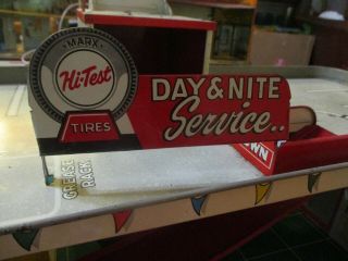 Marx Gas Station Day & Nite Service Bill Board For Roof.  Circa 1950 