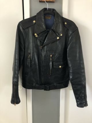 Vintage Horsehide Leather Motorcycle Jacket 1950s