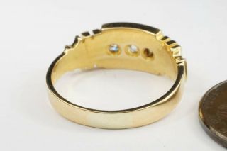 PRETTY LITTLE ANTIQUE ENGLISH 18K GOLD OLD CUT DIAMOND TRILOGY RING c1888 5