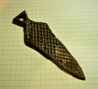 Ancient Celtic Votive Bronze Knife Amulet Pendant.